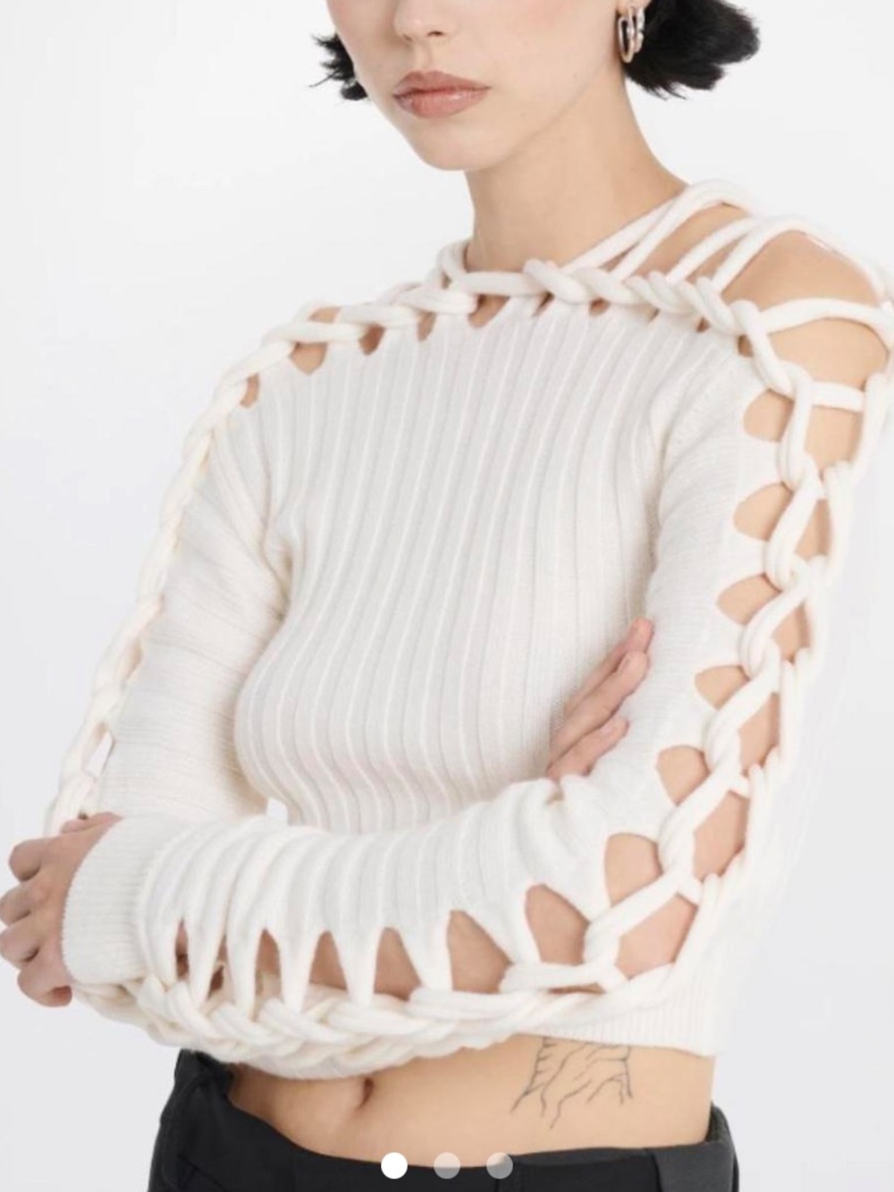 Dion Lee Wool Cropped Sweater